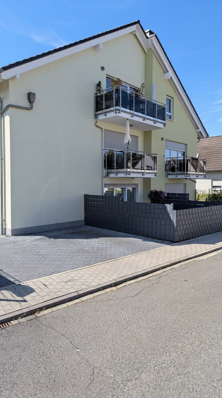 Starkenburgring 7, Starkenburgring 7, Rodgau-Jügesheim – Giebelwand mit Balkonen