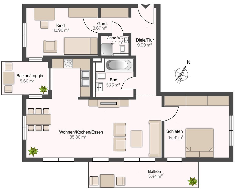 50. Breitengrad, Wohnung 4